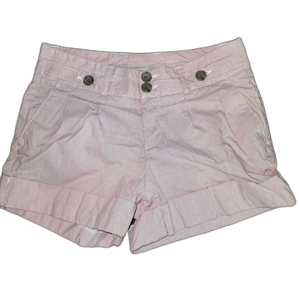 Banana Republic Martin Fit Red & White Striped Shorts Size 0